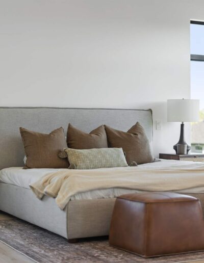 Luxury bedroom in custom home in Manotick, Ontario.